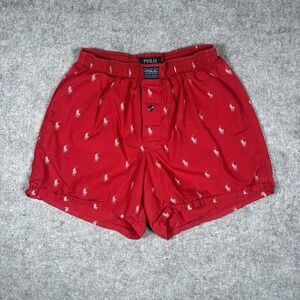 Polo Ralph Lauren Boxer Shorts Men's‎ Size Small Red Pony All Over Print